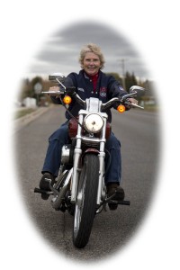 Ilene Christensen and the Harley